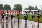 Glasgow change-over during the 4 x 400 metres relay in the worst conditions of the day, British National League, Division 1, Gateshead. Photo: David T. Hewitson/Sports for All Pics